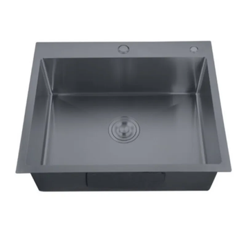 Мийка для кухні ZERIX ZH5050-215 Nano-Black (3.0/0.8) з нерж. сталі SUS304 (колір графіт) (MX1582) MX1582 фото