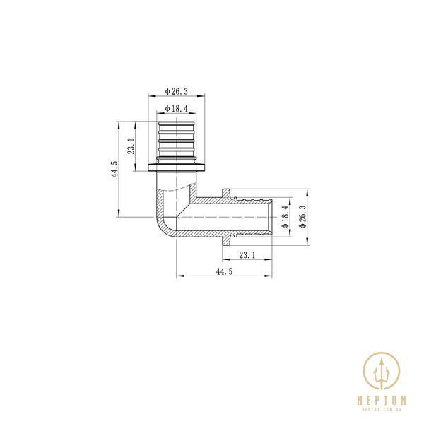 Кутник рівнопрохідний 90 Koer KA.L20 - 20(2.8mm) x 20(2.8mm) (KR4872) KR4872 фото