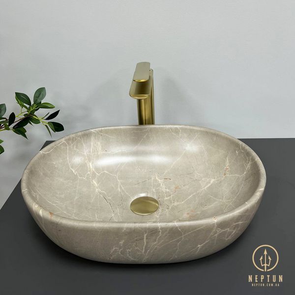 Умывальник (раковина) VBI MODENA S BEIGE STONE MATT накладной VBI-012003 фото