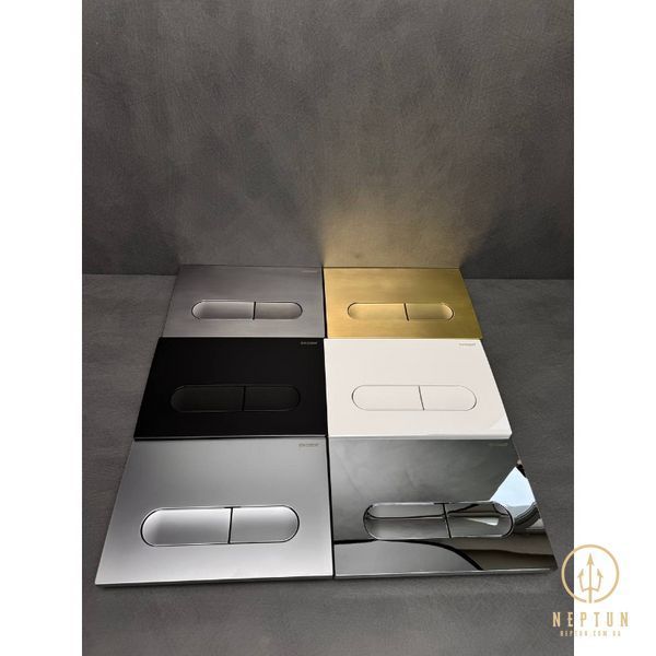 Панель змиву Koer KT-0608-07 240x160x10mm пластикова, кнопка закруглена (колір графіт) (KR6128) KR6128 фото