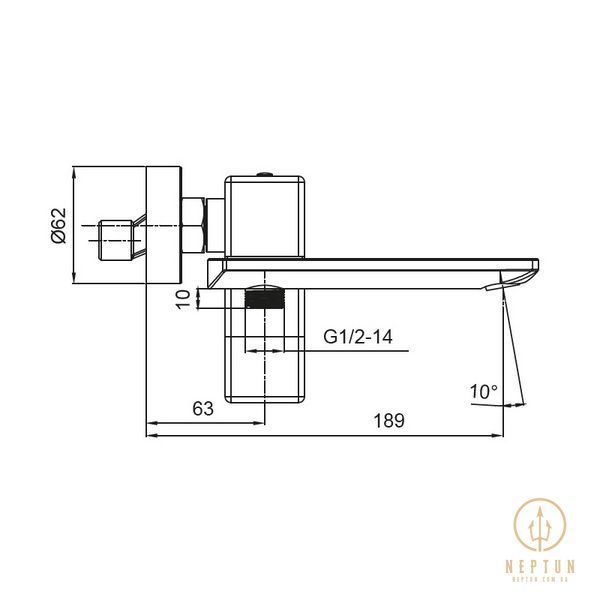 Змішувач для ванни з коротким виливом Koer KB-41010-01 (Колір хром) (KR3484) KR3484 фото