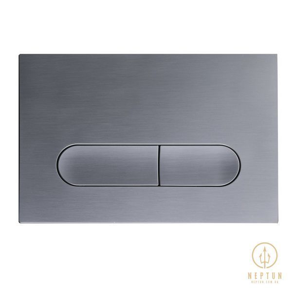 Панель змиву Koer KT-0608-07 240x160x10mm пластикова, кнопка закруглена (колір графіт) (KR6128) KR6128 фото