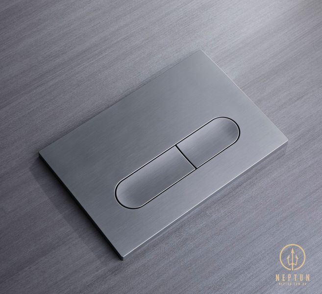 Панель змиву Koer KT-0608-07 240x160x10mm пластикова, кнопка закруглена (колір графіт) (KR6128) KR6128 фото