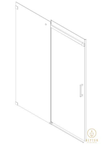 Дверь в нишу Koer SR SD02-140x200-TR-01 прозрачное стекло Easy Clean 8мм, хром (KR5383) KR5383 фото