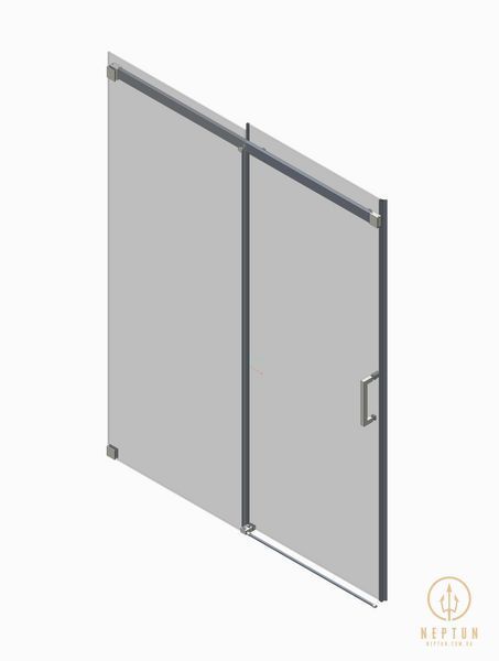 Дверь в нишу Koer SR SD02-140x200-TR-01 прозрачное стекло Easy Clean 8мм, хром (KR5383) KR5383 фото