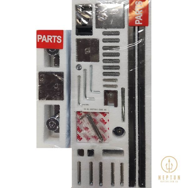 Дверь в нишу Koer SR SD02-140x200-TR-01 прозрачное стекло Easy Clean 8мм, хром (KR5383) KR5383 фото