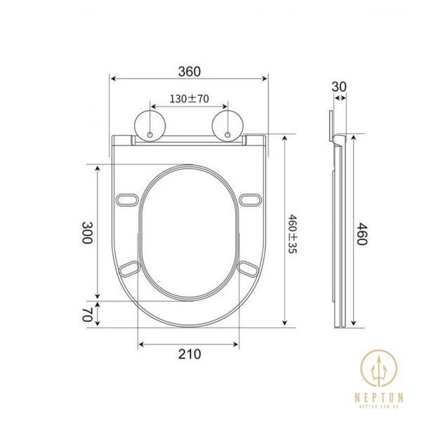 Унітаз підлоговий безбачковий Mixxus Premium Bevel-0702-T3 555х365х410mm система змиву Tornado 3.0 (MP6715) MP6715 фото