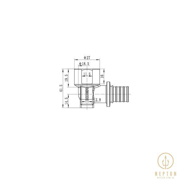 Кутник перехідний настінний з ВР Koer KA.LW06F-20 - 20(2.8mm) x 1/2"F (KR4881) KR4881 фото