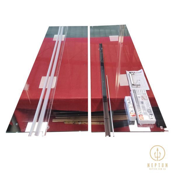 Дверь в нишу Koer SR SD02-140x200-TR-01 прозрачное стекло Easy Clean 8мм, хром (KR5383) KR5383 фото