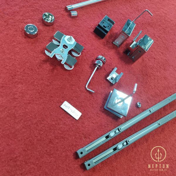 Дверь в нишу Koer SR SD02-140x200-TR-01 прозрачное стекло Easy Clean 8мм, хром (KR5383) KR5383 фото