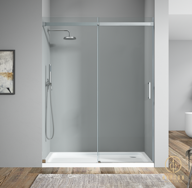 Дверь в нишу Koer SR SD02-140x200-TR-01 прозрачное стекло Easy Clean 8мм, хром (KR5383) KR5383 фото