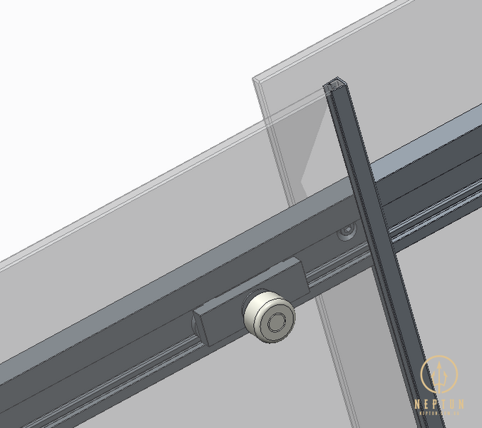 Дверь в нишу Koer SR SD02-140x200-TR-01 прозрачное стекло Easy Clean 8мм, хром (KR5383) KR5383 фото