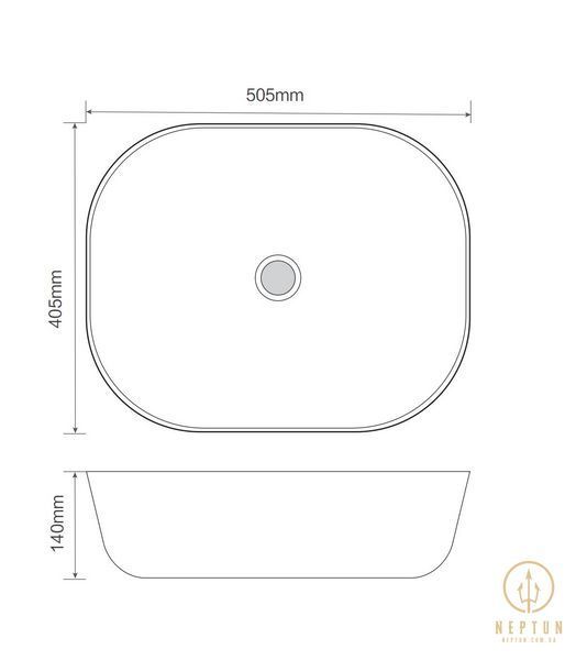 Раковина накладная MIXXUS PREMIUM DIVERSE-0107 505х405х140mm (MP6550) MP6550 фото