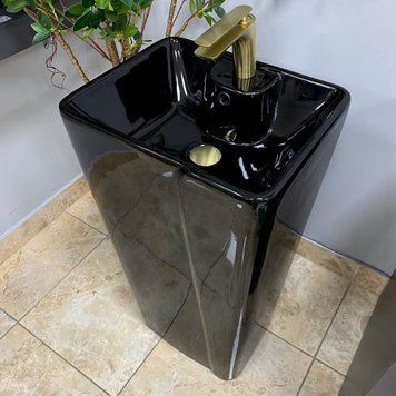 Умывальник (раковина) VBI VERESE BLACK GLOSSY напольный VBI-019006 фото
