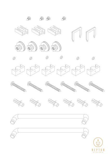 Дверь в нишу Koer SR SD03-140x200-TR-01 прозрачное стекло Easy Clean 8мм, хром (KR5385) KR5385 фото