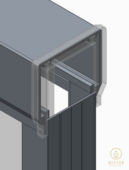 Дверь в нишу Koer SR SD03-140x200-TR-01 прозрачное стекло Easy Clean 8мм, хром (KR5385) KR5385 фото