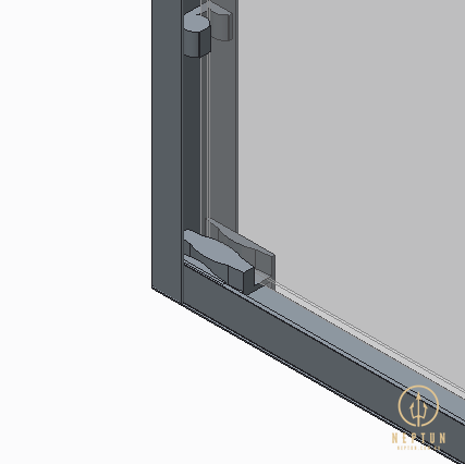 Дверь в нишу Koer SR SD03-140x200-TR-01 прозрачное стекло Easy Clean 8мм, хром (KR5385) KR5385 фото
