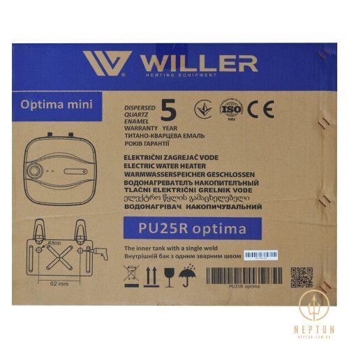 WILLER PU25R Optima Mini водонагрівач під мийкою 25 л PU25R optima mini фото