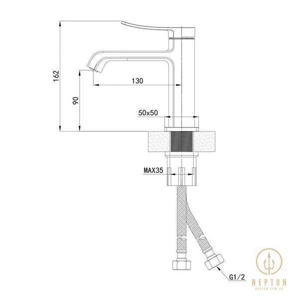 Змішувач для умивальника Mixxus Premium DALI 001 NUT (MI6744) MI6744 фото