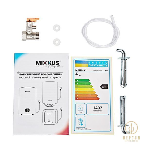 Водонагреватель "Плоский" MIXXUS EWH-09080 FLAT WET накопительный 80 л, мокрый тен 2 kW (WH0595) WH0595 фото