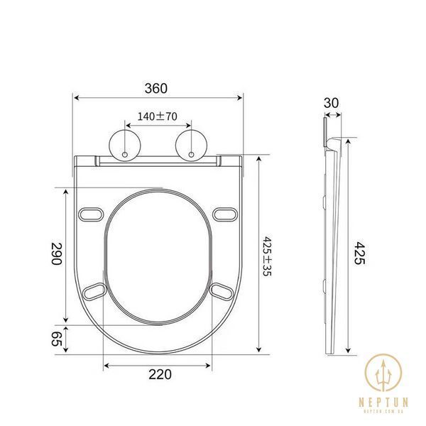 Унітаз підвісний Mixxus Ellipse-0310-T3 480х360х340mm система змиву Tornado 3.0 (MI8426) MI8426 фото