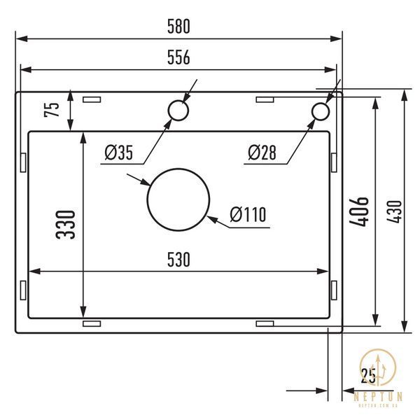 Мийка Mixxus MH5843 Micro Decor Graphite (3.0/0.8) з нерж. сталі (колір графіт) (MI8217) MI8217 фото