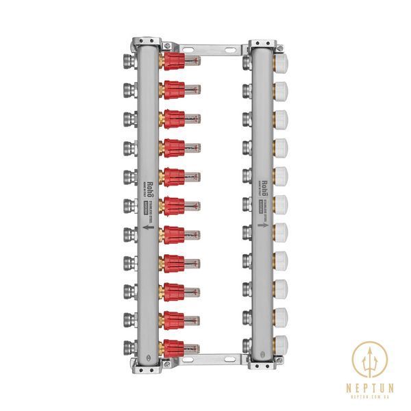 Колектор Roho R804-11 - 1"х 11 вих. з витратомірами та термостатичними клапанами (RO0043) RO0043 фото