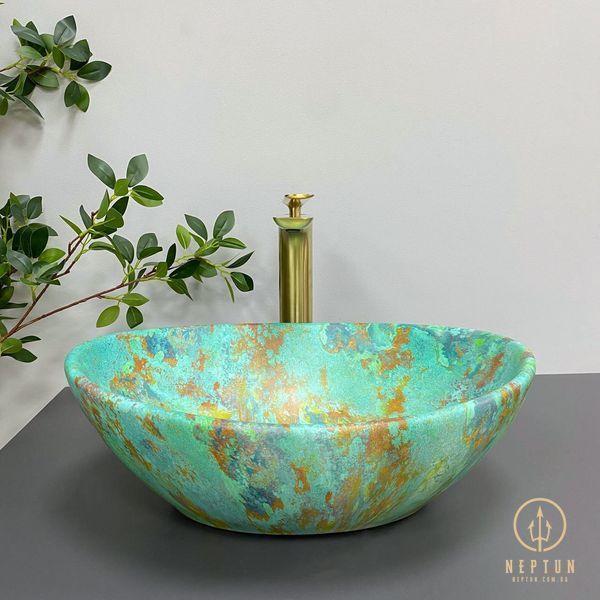 Умивальник накладний VBI PARMA MARBLE GREEN MATT (VBI-011003) VBI-011003 фото