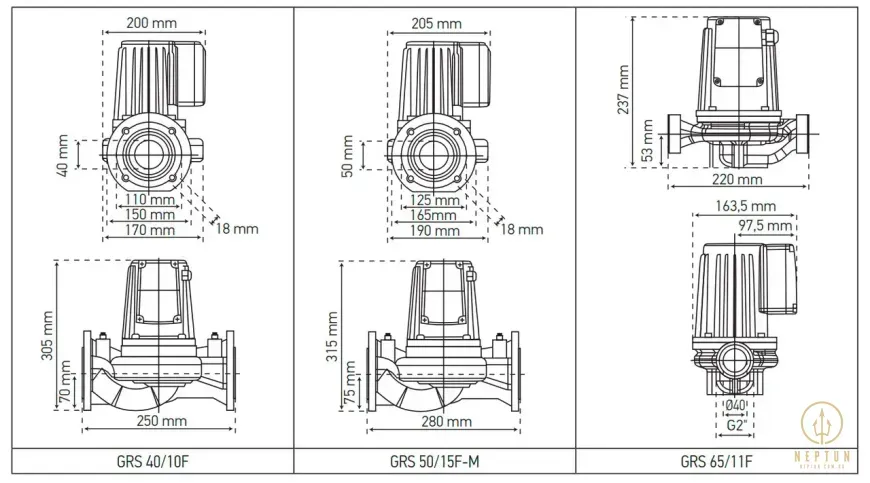 TAIFU GRS 65/11F Насос циркуляційний фланцевий (TF0052) TF0052 фото