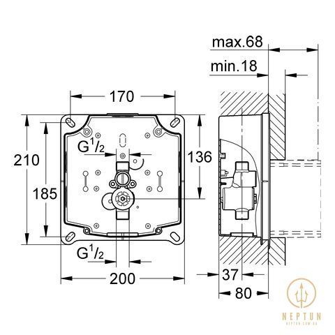 Змивний пристрій для пісуару Grohe Rapido UMB (38787000) 38787000 фото