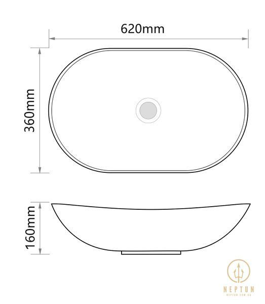 Раковина накладная Mixxus Premium WAVE-0105 620х360х160mm (MP6555) MP6555 фото