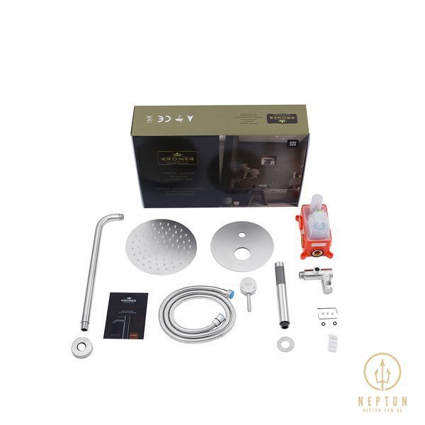 Набор 3 в 1 душова система Kroner Edelstahl Klassisch-ESG082 + змішувач Edelstahl Klassisch-ESG010 + змішувач Edelstahl Klassisch -ESG052 CVS30207 фото