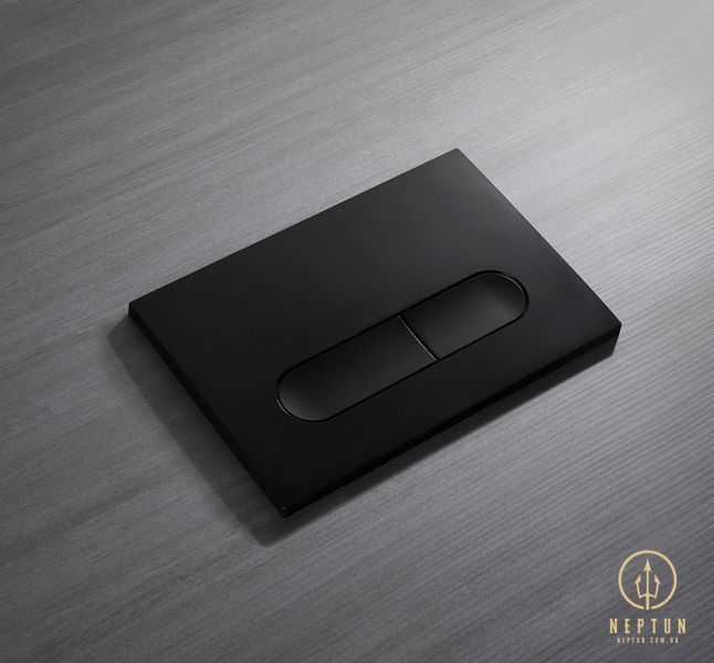 Панель змиву Koer KT-0608-05 240x160x10mm пластик., кнопка закруглена (колір чорний матовий) (KR6125) KR6125 фото