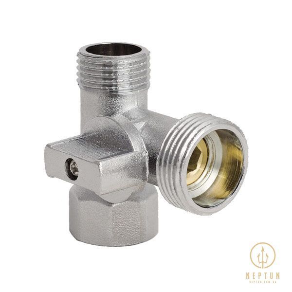 Кран для підключення сантехприладів KOER триходовий 1/2Mx3/4Mx1/2F (KR.515) (KR0103) KR0103 фото