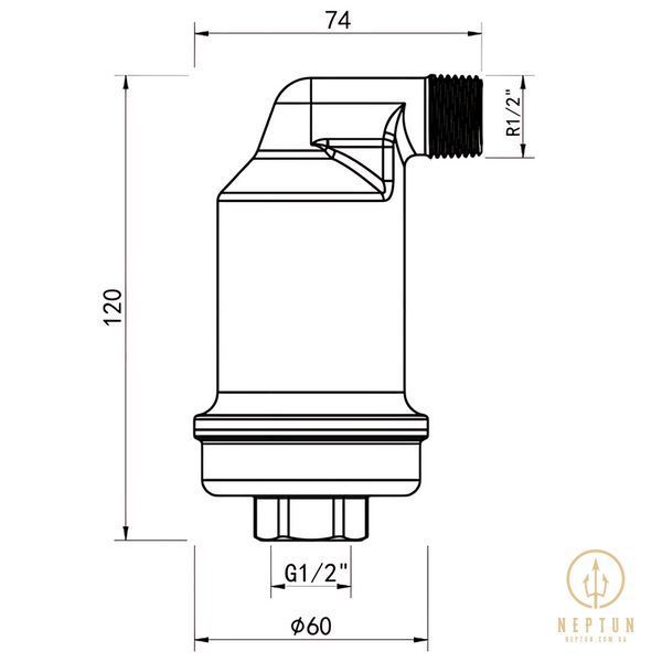 Повітровідвідник автоматичний Koer KR.1247-15 - 1/2"F латунь (KR5855) KR5855 фото