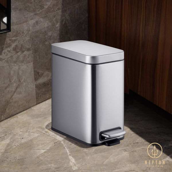 Відро для сміття з плавним закриттям прямокутне Mixxus Premium Quadro-TC0105 SS Color 5л колір нержавійка (MI7062) MI7062 фото