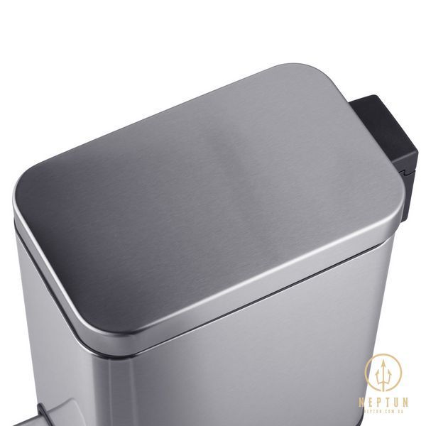 Відро для сміття з плавним закриттям прямокутне Mixxus Premium Quadro-TC0105 SS Color 5л колір нержавійка (MI7062) MI7062 фото