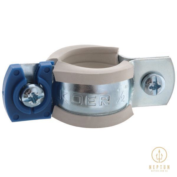 Хомут трубний оцинкований Koer KCB.10.G 1/2" (20-25) сірий (KR2784) KR2784 фото