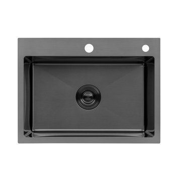 Кухонна мийка Kroner KRP Schwarze - 5843HM PVD (3.0/1.0 мм) CV022794 фото