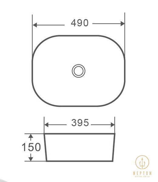 Умывальник накладной керамический Mixxus Premium Diverse-0101 490x395x150mm (MP6484) MP6484 фото