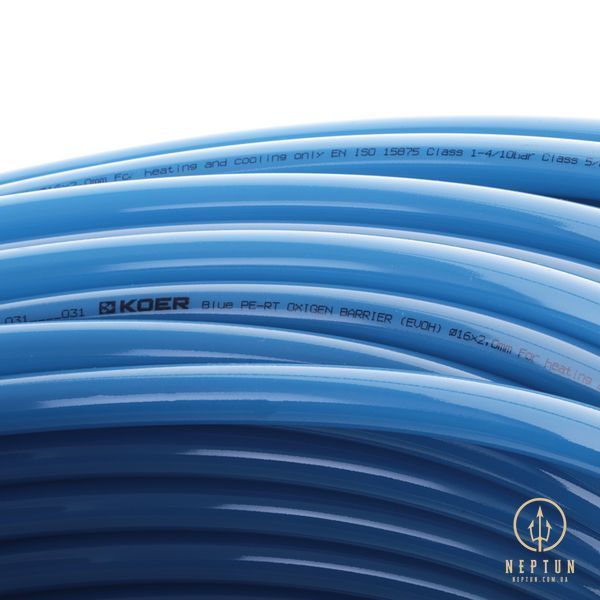Труба для теплої підлоги з кисневим бар'єром Koer PERT EVOH 16*2,0 (Blue) (200 м) (KR3090) KR3090 фото