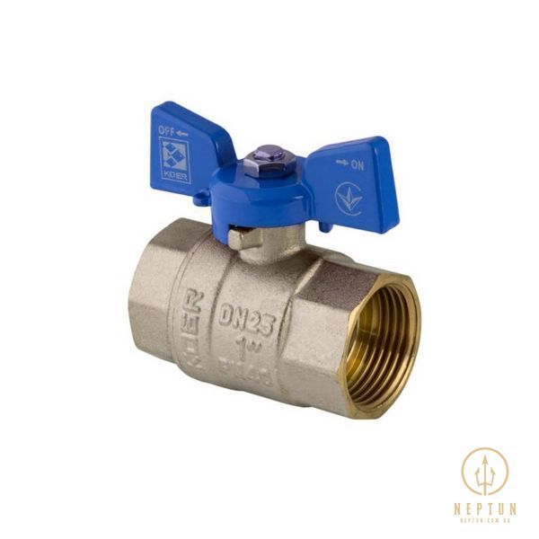 Кран кульовий 1 БГГ Вода Koer KR.217.B Синій метелик (KR2718) KR2718 фото