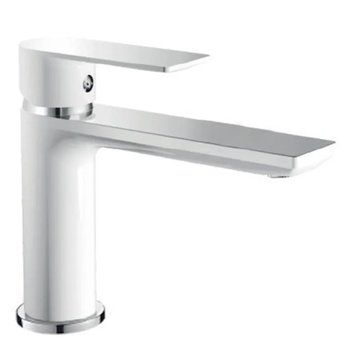 Змішувач для умивальника HAIBA ALEX 001 LONG WHITE-CHROME (HB9563) HB9563 фото