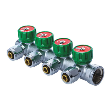 Колектор вентильний з фітингом Koer KR.1122-4 1"x4 ways (KR2655) KR2655 фото