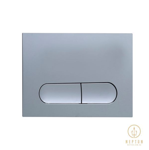 Панель змиву Koer KT-0608-01 240x160x10mm пластикова, кнопка закруглена (колір хром) (KR6124) KR6124 фото