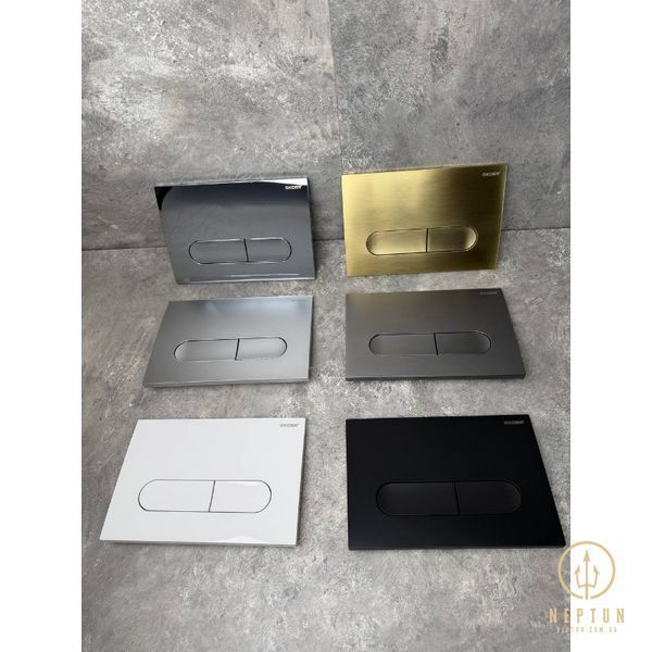 Панель змиву Koer KT-0608-01 240x160x10mm пластикова, кнопка закруглена (колір хром) (KR6124) KR6124 фото