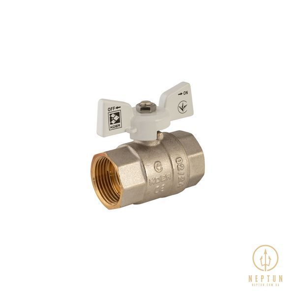 Кран кульовий 1 БГГ Вода Koer KR.217.W Білий метелик (KR0180) KR0180 фото