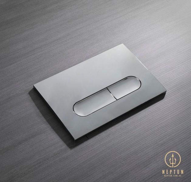 Панель змиву Koer KT-0608-01 240x160x10mm пластикова, кнопка закруглена (колір хром) (KR6124) KR6124 фото