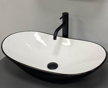 Умивальник (раковина) VBI TURIN BLACK WHITE накладний VBI-011513 фото