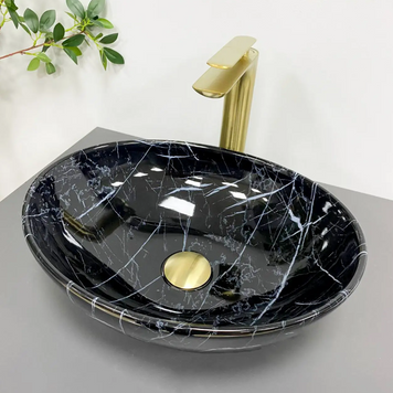 Умивальник накладний VBI PARMA BLACK STONE GLOSSY (VBI-011014) VBI-011014 фото